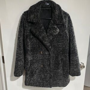 Cozy Faux Sherpa Teddy Coat in Charcoal